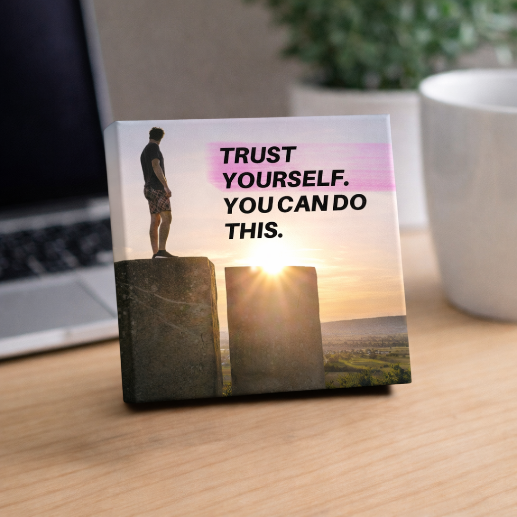 ARTIUS® Mini Tablou Motivational de birou/perete 12cm x 12cm