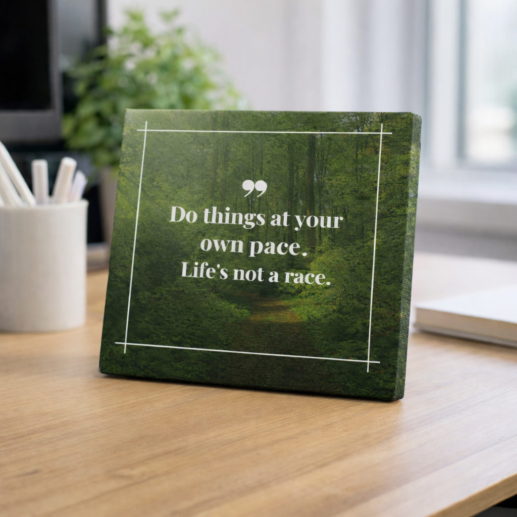 ARTIUS® Mini Tablou Motivational de birou/perete 12cm x 12cm