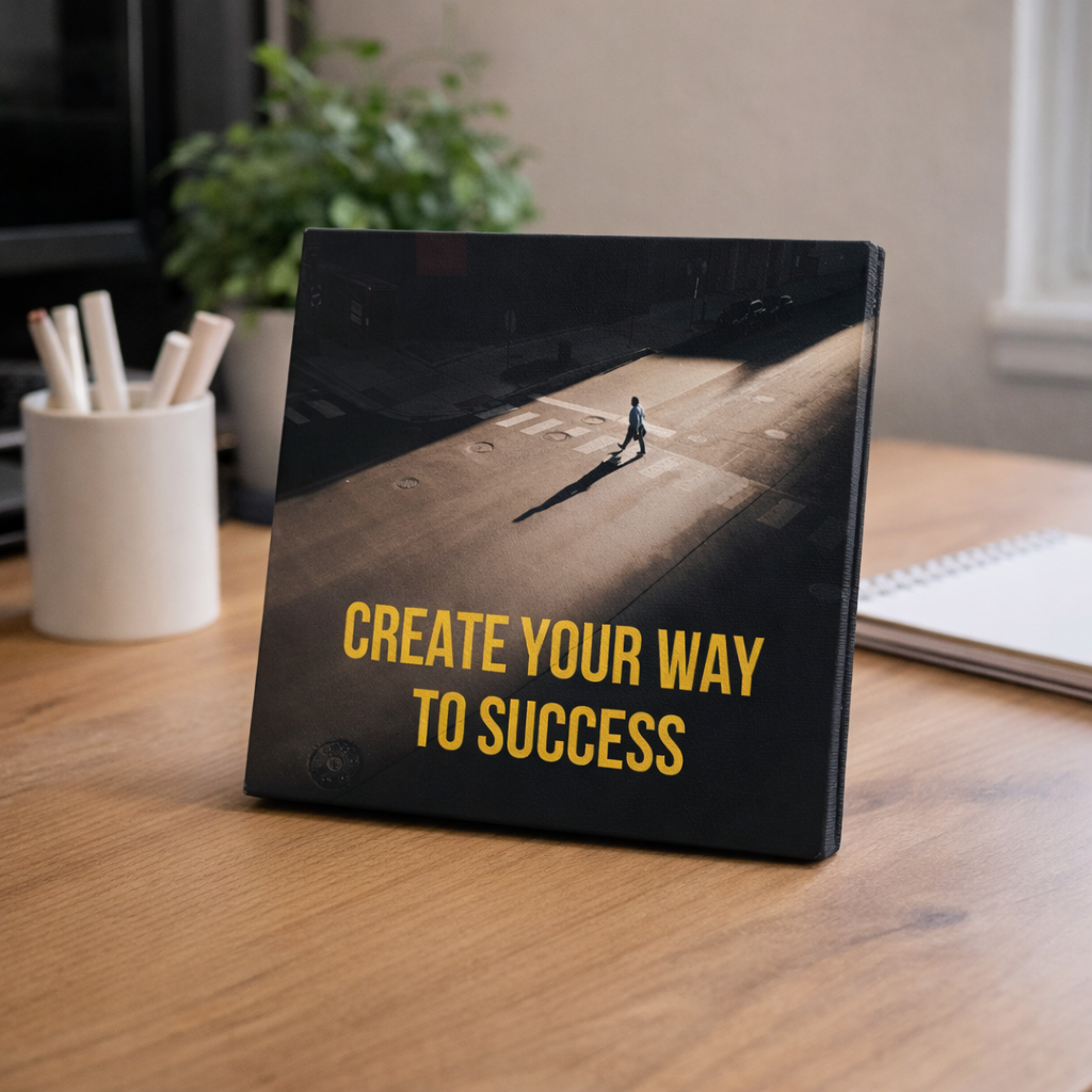 ARTIUS® Mini Tablou Motivational de birou/perete 12cm x 12cm