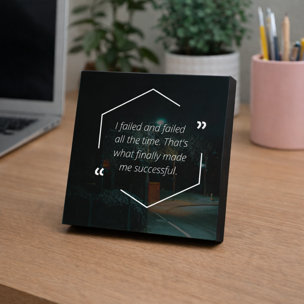 ARTIUS® Mini Tablou Motivational de birou/perete 12cm x 12cm