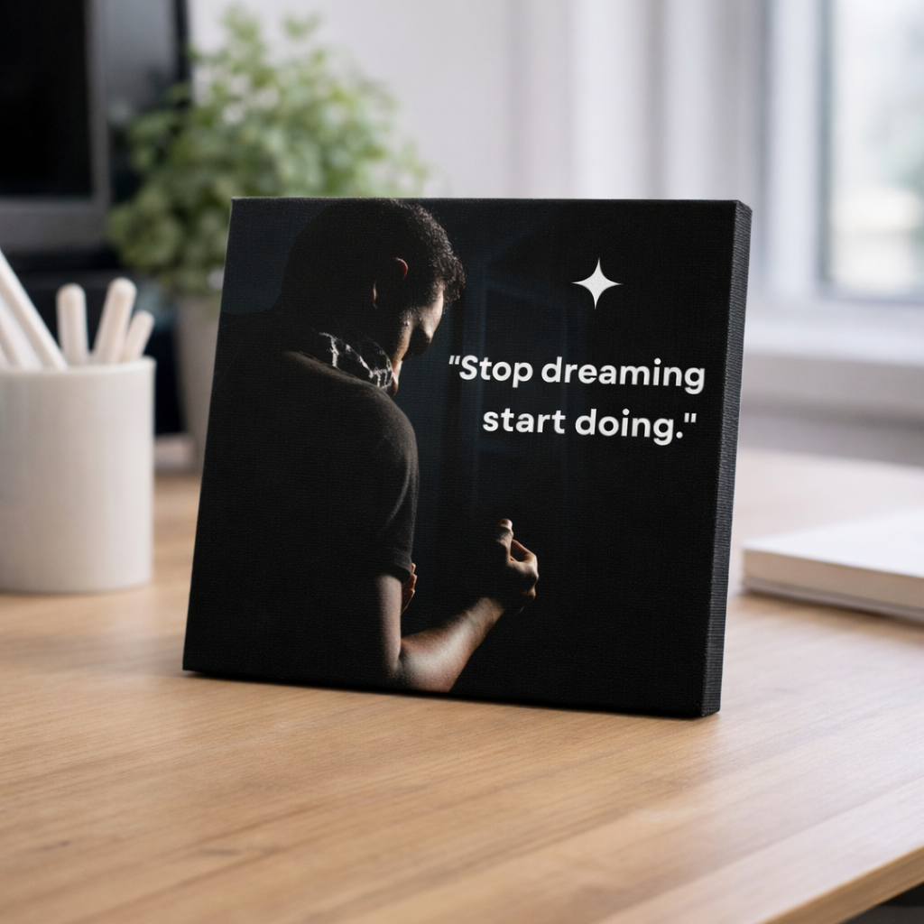 ARTIUS® Mini Tablou Motivational de birou/perete 12cm x 12cm