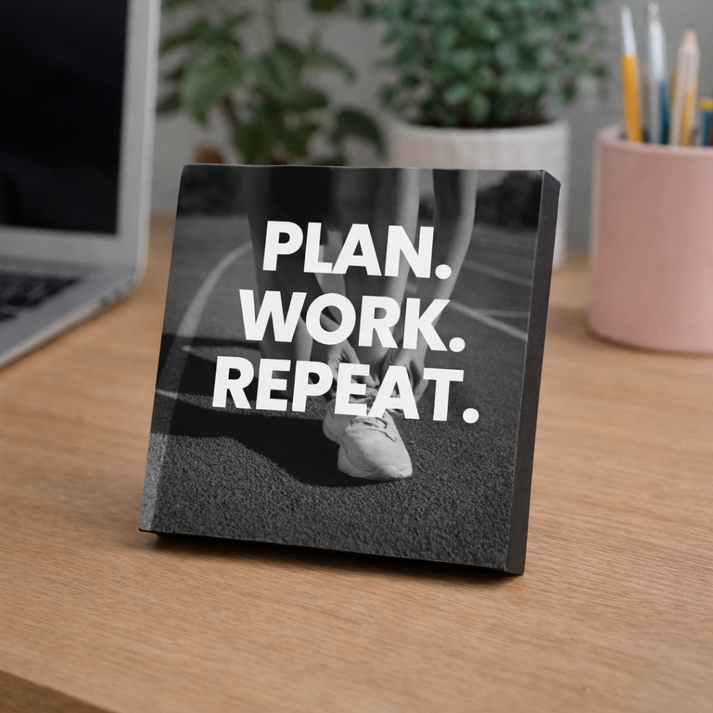 ARTIUS® Mini Tablou Motivational de birou/perete 12cm x 12cm