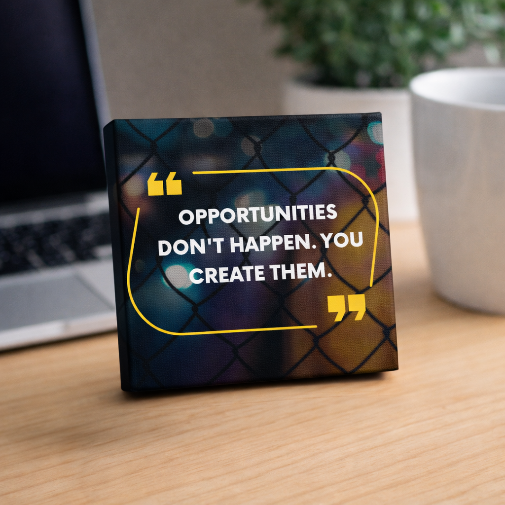 ARTIUS® Mini Tablou Motivational de birou/perete 12cm x 12cm