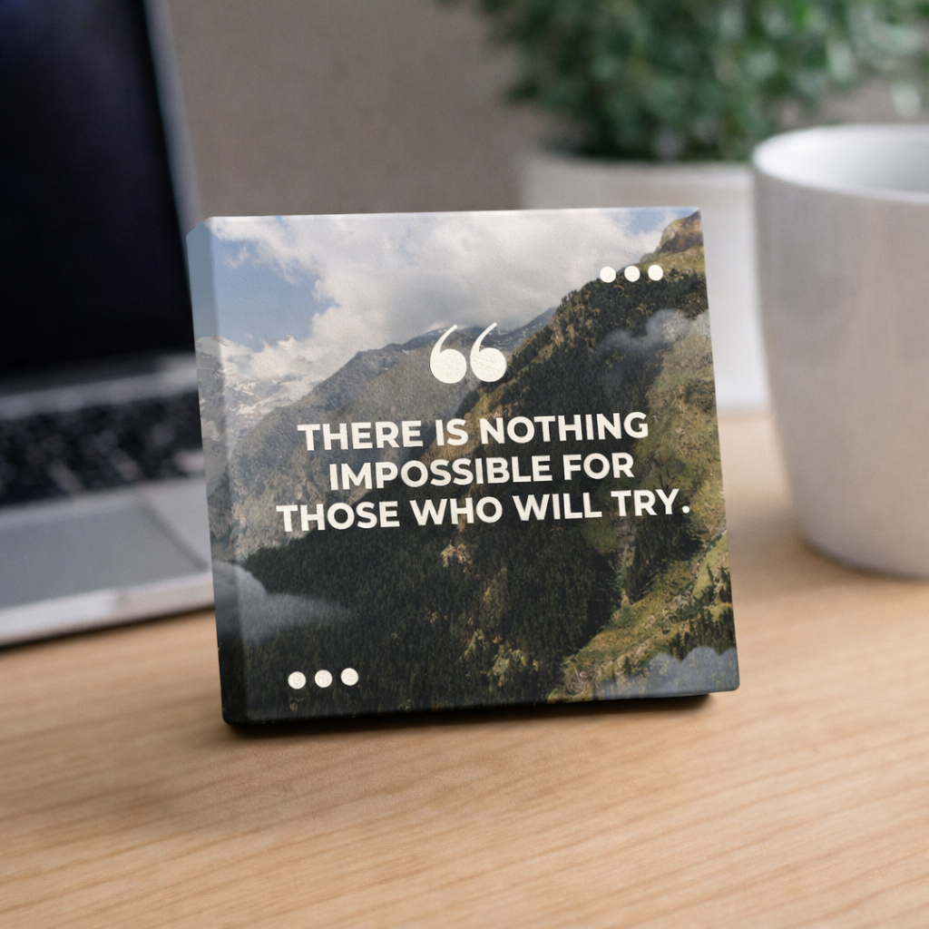 ARTIUS® Mini Tablou Motivational de birou/perete 12cm x 12cm