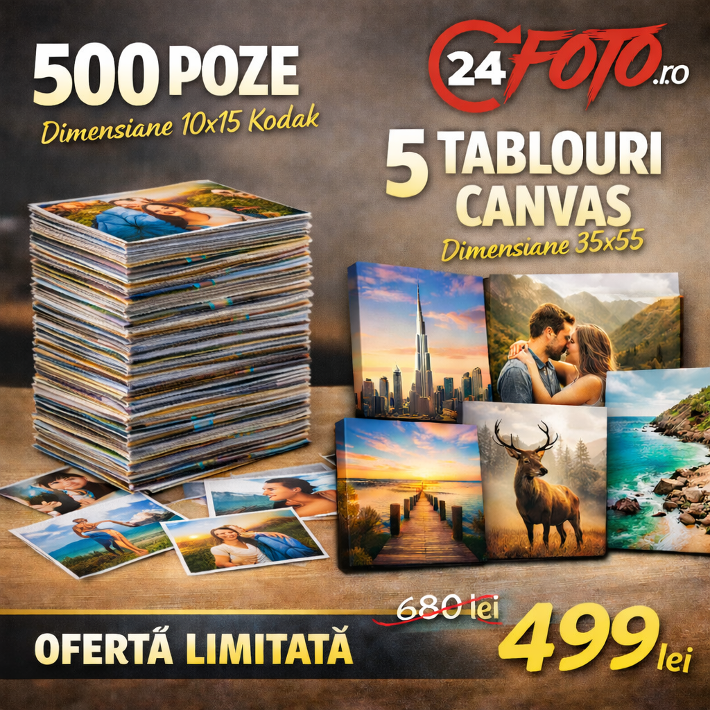 Family Pack 1 - 500 Fotografii Kodak + 5 tablouri canvas