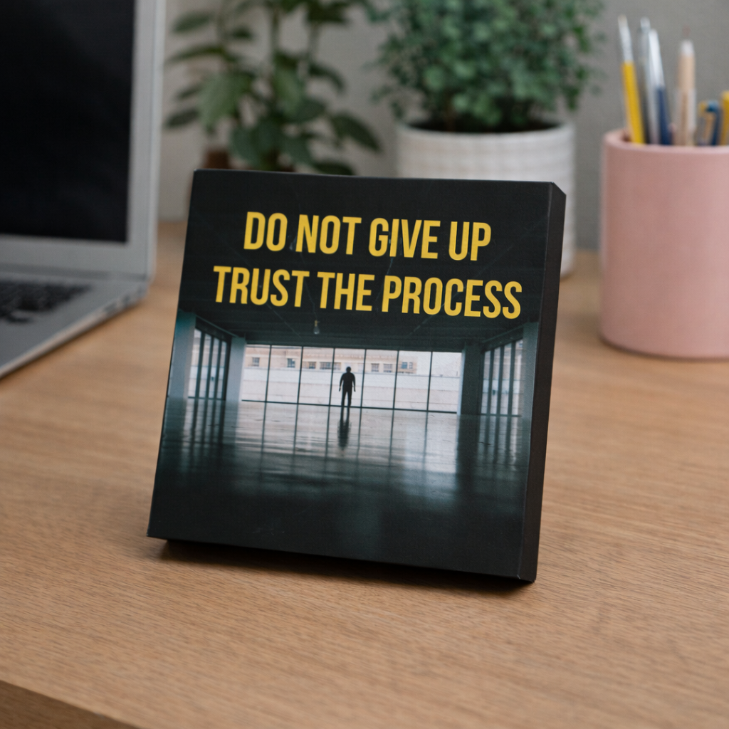 ARTIUS® Mini Tablou Motivational de birou/perete 12cm x 12cm