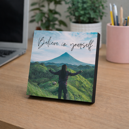 ARTIUS® Mini Tablou Canvas Motivational de birou/perete 12cm x 12cm